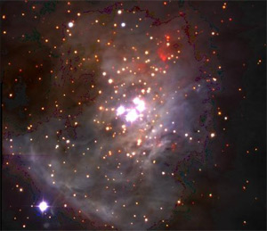 Trapezium star cluster in the Orion Nebula