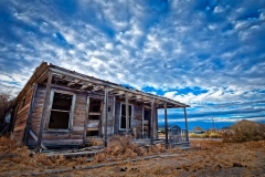 A monochrome infrared image of the Goldfield Hotel, in Goldfield, NV on October 14, 2016.